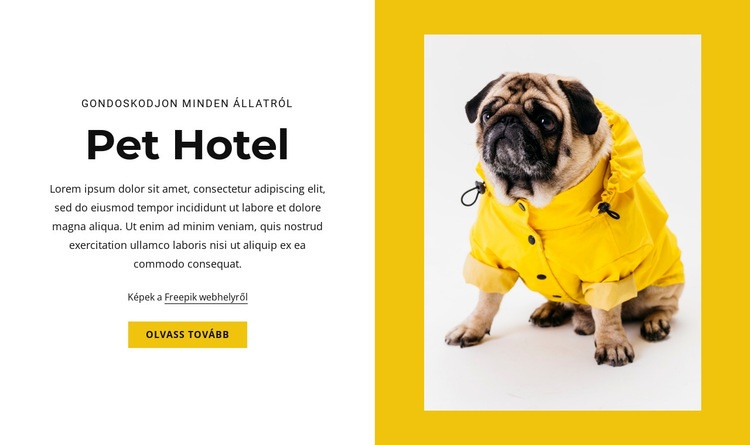 Kisállat és állat szálloda HTML Sablon