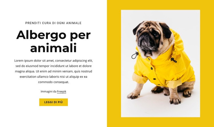 Hotel per animali domestici e animali Mockup del sito web