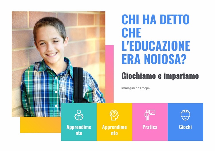 Servizi di scuola elementare Mockup del sito web