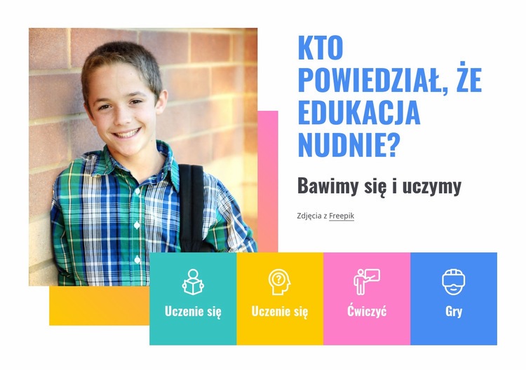 Usługi szkół podstawowych Makieta strony internetowej