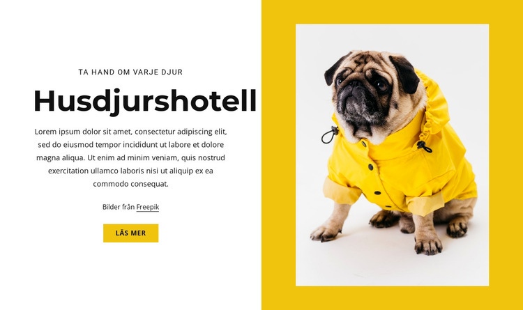 Djur- och djurhotell HTML-mall