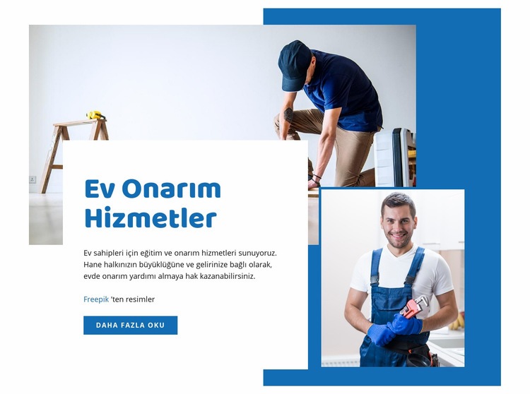  Ev tadilat hizmetleri Web Sitesi Mockup'ı