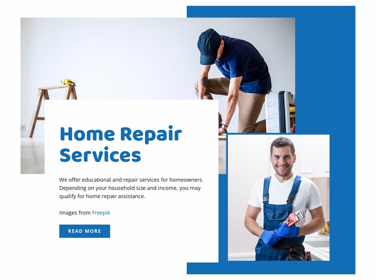  Home renovation services Website Mockup