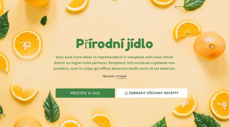 Přírodní zdravé jídlo Šablona HTML