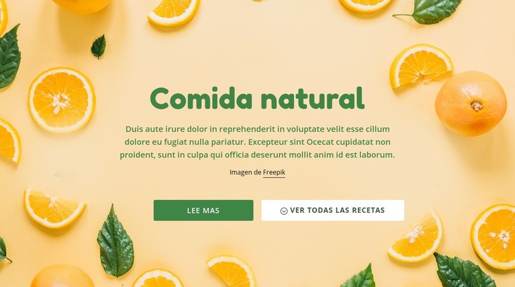 Comida sana natural Plantilla HTML