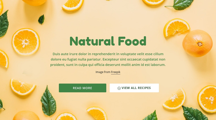 Natural healthy food Homepage Design