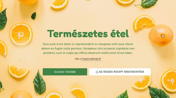 Természetes egészséges étel Sablon