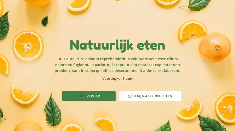 Natuurlijk gezond voedsel Bestemmingspagina