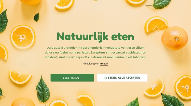 Natuurlijk gezond voedsel Website ontwerp
