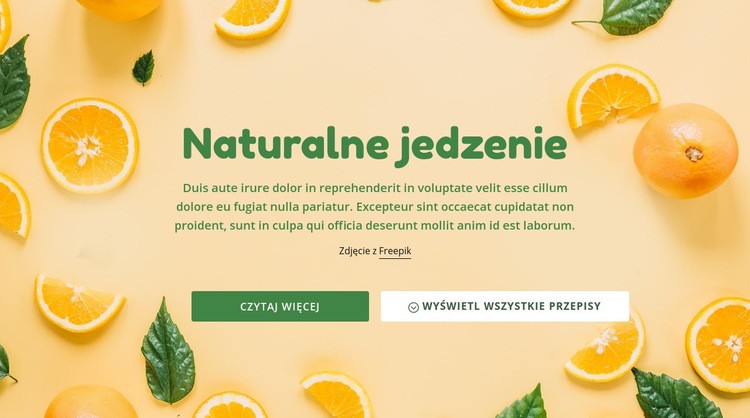 Naturalna zdrowa żywność Makieta strony internetowej