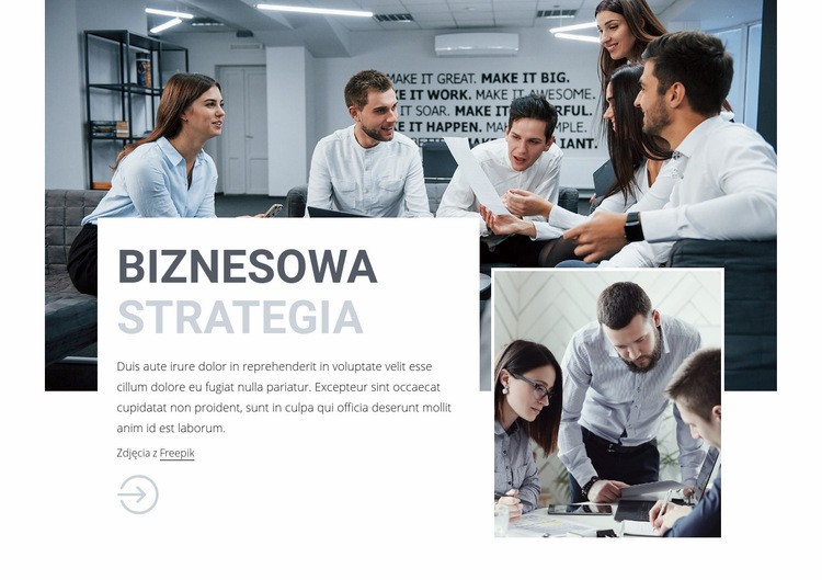 Zespół doradztwa biznesowego Projekt strony internetowej