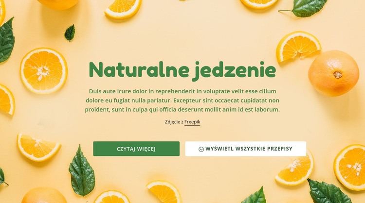 Naturalna zdrowa żywność Projekt strony internetowej