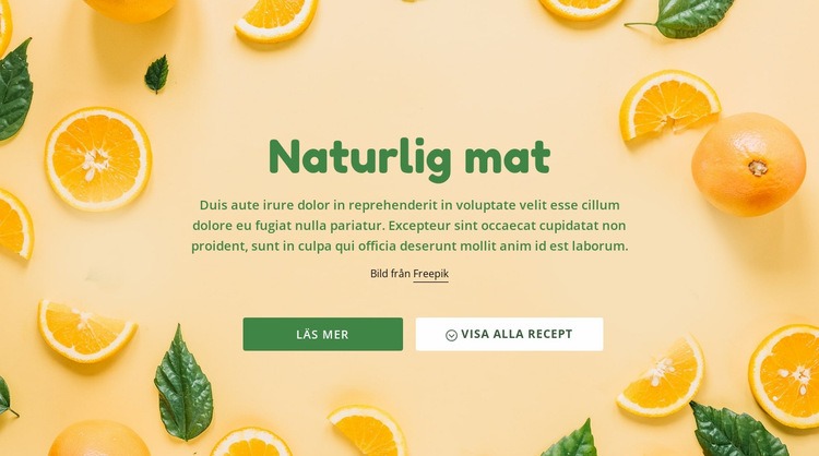 Naturlig hälsosam mat Webbplats mall