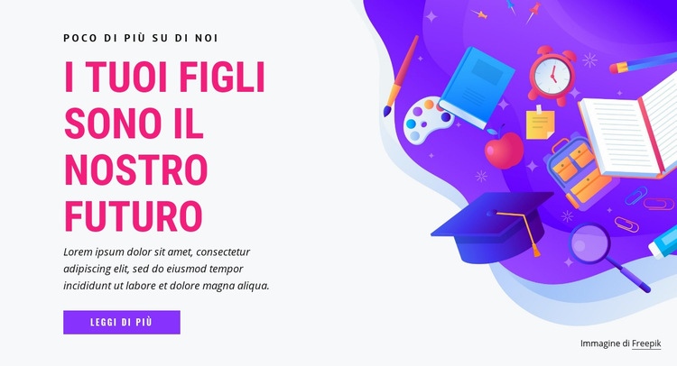 Bambini dell'istruzione futura Costruttore di siti web HTML