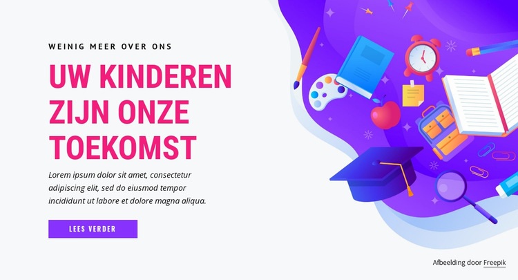 Toekomstige onderwijskinderen Website ontwerp