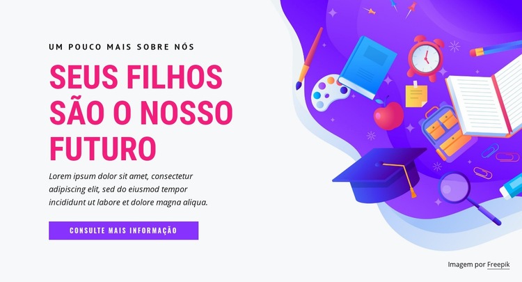 Filhos da futura educação Construtor de sites HTML