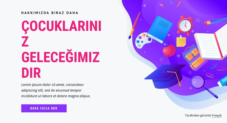 Gelecekteki eğitim çocuklar Html Web Sitesi Oluşturucu