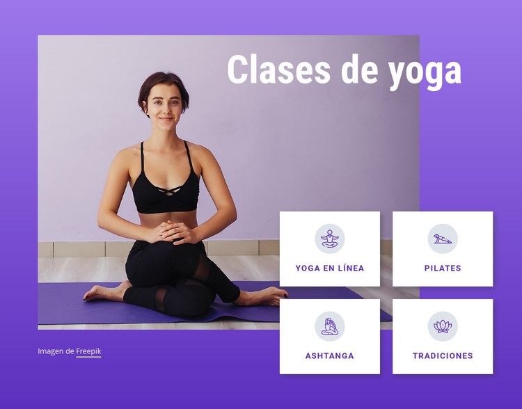 Clases de yoga y pilates Maqueta de sitio web