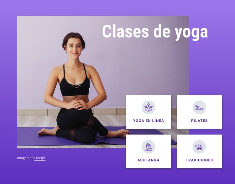 Clases de yoga y pilates Página de destino