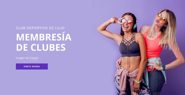 Club de membresía deportiva Página de destino