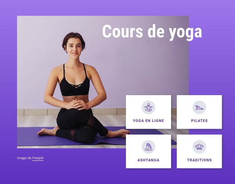 Cours de yoga et de pilates Maquette de site Web