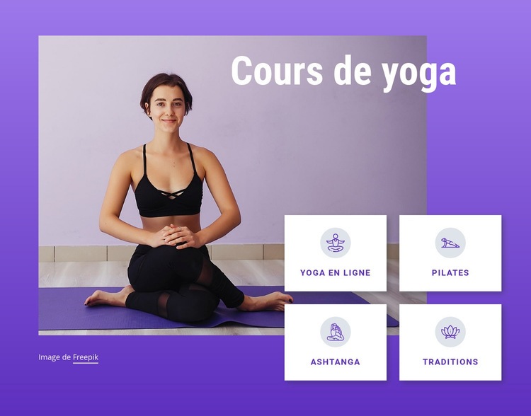 Cours de yoga et de pilates Page de destination