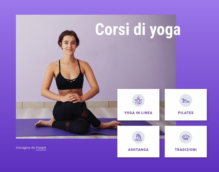 Corsi di yoga e pilates Mockup del sito web