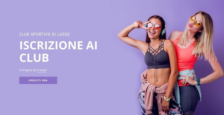 Club di appartenenza sportiva Modello di sito Web