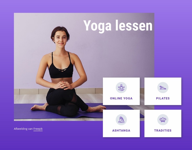 Yoga- en pilateslessen Website ontwerp