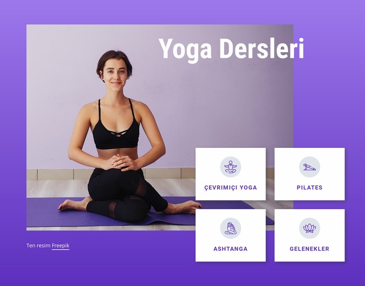 Yoga ve pilates dersleri Bir Sayfa Şablonu