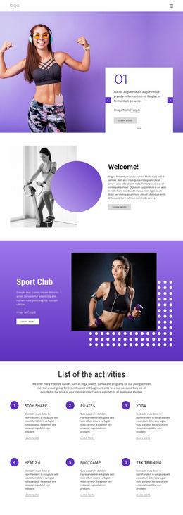 Sport Athletic Club - Beautiful Web Page Design