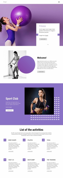 Sport Athletic Club - Best CSS Template