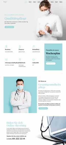 Qualitativ Hochwertige Medizinische Versorgung - Einfaches Website-Design