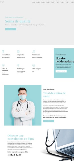 Des Soins Médicaux De Qualité - Site Avec Téléchargement De Modèles HTML