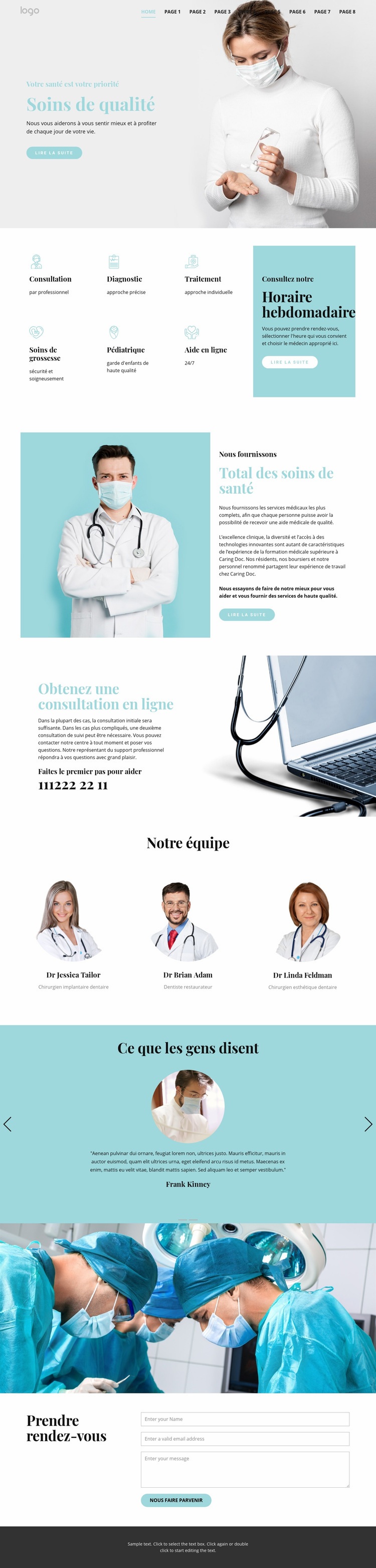 Des soins médicaux de qualité Modèle d'une page