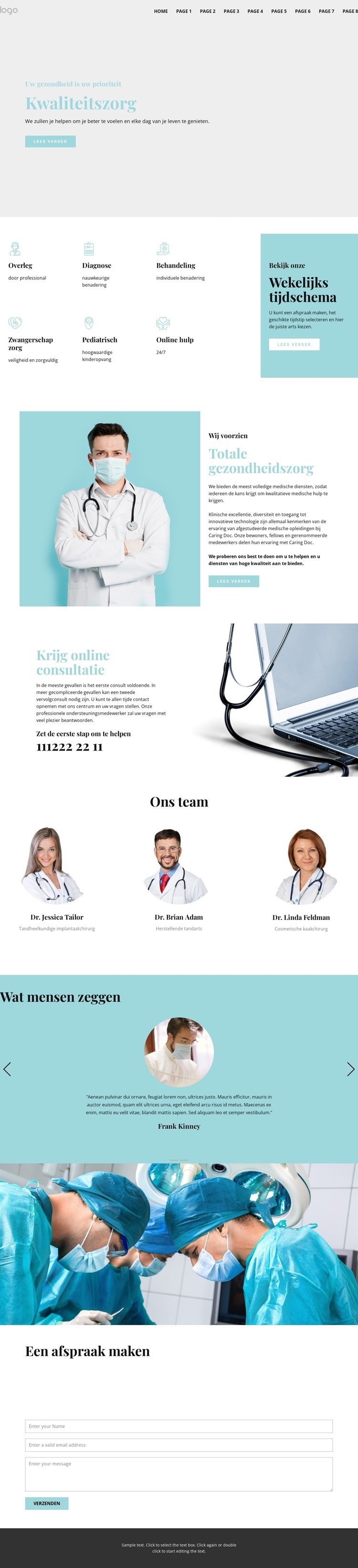 Hoogwaardige medische zorg Website ontwerp
