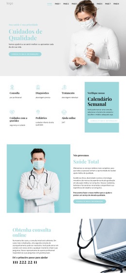 Atendimento Médico De Qualidade - Modelo HTML5 Criativo Multiuso