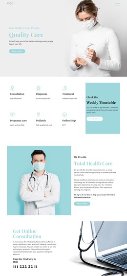 Quality Medical Care - Personal Website Template