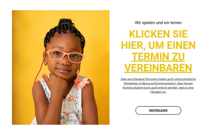 Kindererziehungskurs Website-Modell