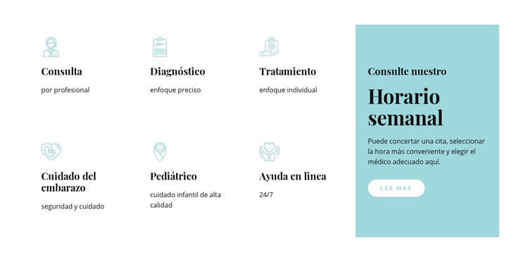 Nuestros servicios de medicina Creador de sitios web HTML