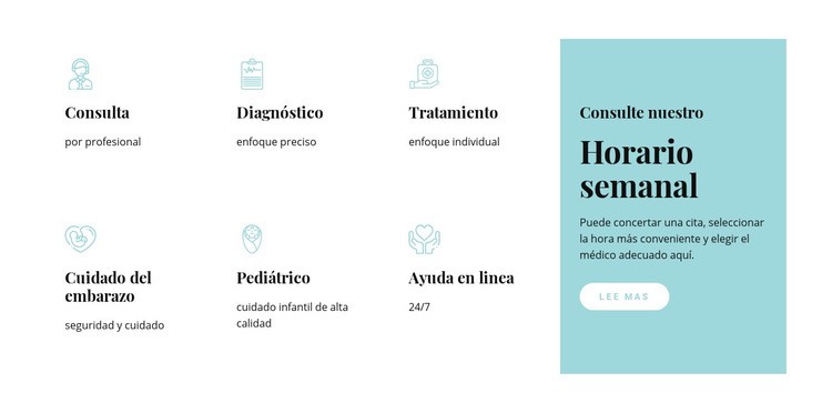 Nuestros servicios de medicina Diseño de páginas web