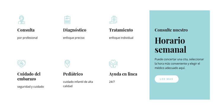 Nuestros servicios de medicina Tema de WordPress