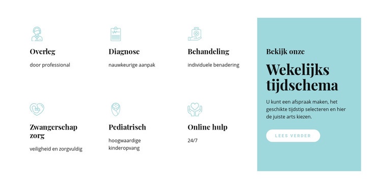 Onze medische diensten Website Builder-sjablonen