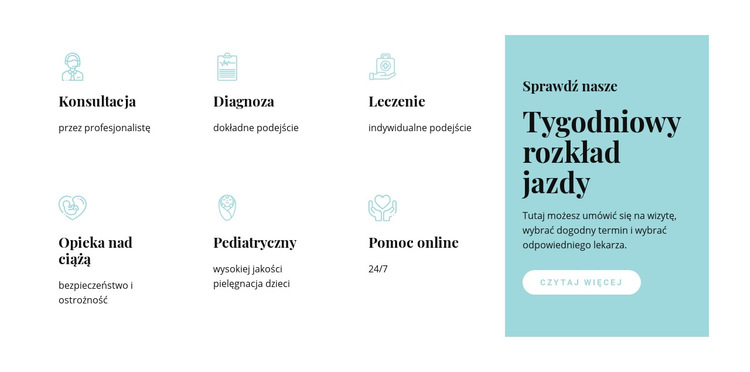 Nasze usługi medyczne Szablon witryny sieci Web