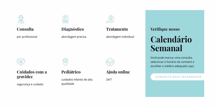 Nossos serviços de medicina Construtor de sites HTML