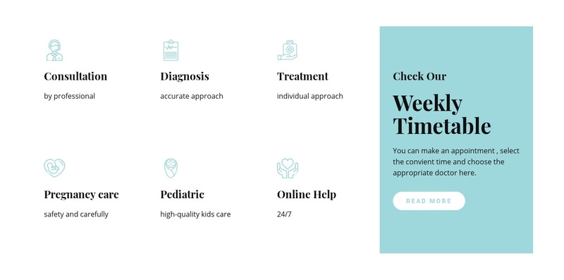 Our medicine services Squarespace Template Alternative