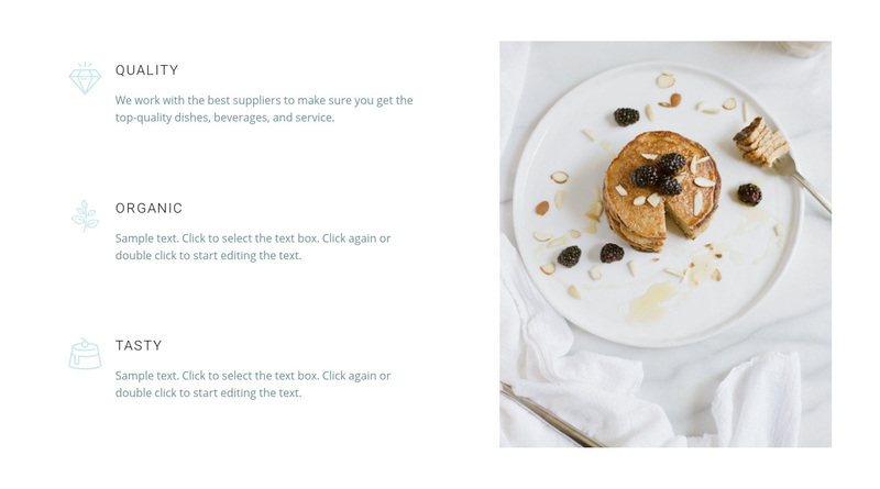 Our food services Squarespace Template Alternative