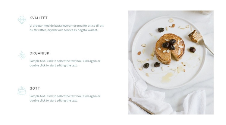 Våra matservice CSS -mall