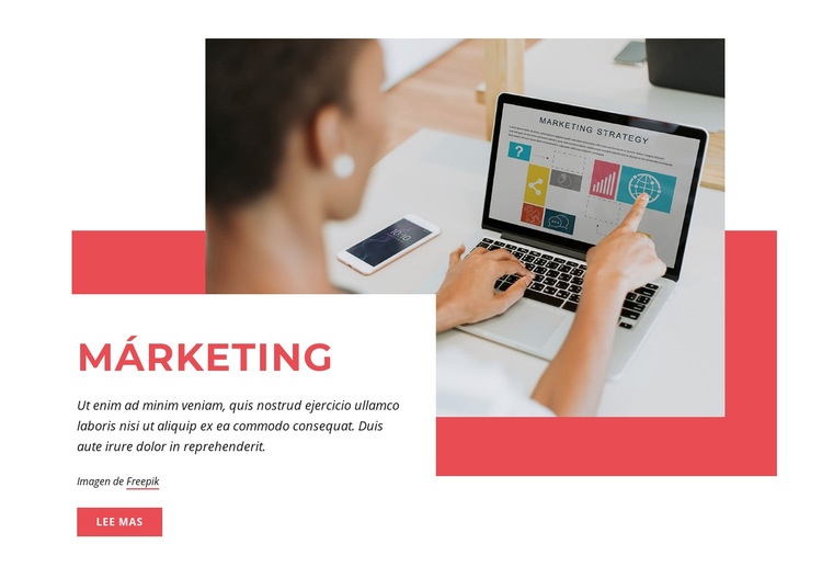 Marketing empresarial digital Maqueta de sitio web