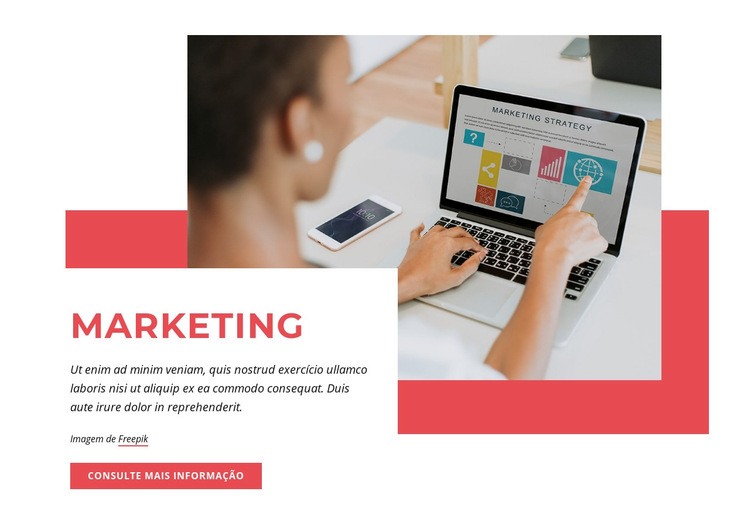 Marketing de negócios digital Maquete do site